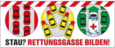 Produktbild von PVC-Aufkleber - STAU ? Rettungsgasse bilden ! - 302061/2 - Gr. ca. 21cm x 8,5cm