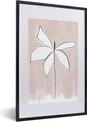 Produktbild von MuchoWow® Gerahmtes Poster Blume - Abstrakt - Pastell 40x60 cm - Poster mit Schwarzem Bilderrahmen Wandposter Rahmen Foto Bilder - Poster in Rahmen