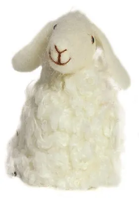 Eierwärmer-Ständer Schaf Filz weiß Osterdekoration