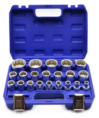 Obrázek produktu pro GEKO Nástrčné hlavice 8-36 mm, sada 21 ks, CrV, 12-hran v kufru G13547