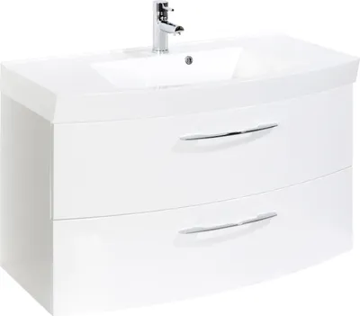 Image de Meuble sous-lavabo 100 avec vasque en fonte minérale FLORIDA