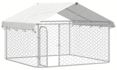 Productafbeelding van Hondenhok - Buitenren - Hondenkooi - Hondenhuis - Kennel - Robuust Metalen Frame
