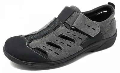 Produktbild von Rohde Herren Halbschuhe Slipper Leder Klettverschluss Rostock 1235, Größe:42 EU, Farbe:Grau