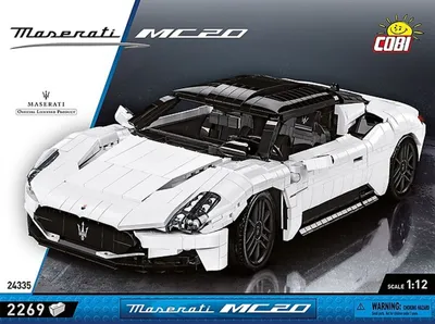 The image shows the packaging of a Cobi Maserati MC20 building block set.