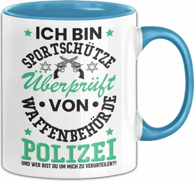 Produktbild von Sportschütze Tasse Geschenk Spruch Geschenkidee Geburtstag Ich Bin Sportschütze (Blau)