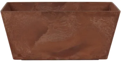 Produktbild von Blumentopf/Pflanzkubel Balkonpflanzer aus recyceltem Kunststoff terra braun D37 x 17 und H17 cm