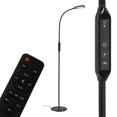 LED Stehlampe dimmbar mit Fernbedienung, 8 W, 700 lm, schwarz