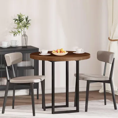 Zdjęcie produktu dla Maison Exclusive - Blat stołu, średnica 80 cm, grubość 4 cm, okrągły, lite drewno dębowe, jasnobrązowy