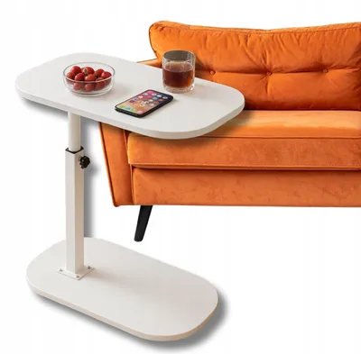 Produktbild von Beistelltisch höhenverstellbar - 40x30 cm - Laptoptisch für Sofa - Weiß