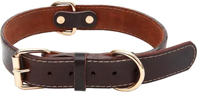 Productafbeelding van Hondenhalsband medium, echt leer, verstelbaar, voor wandeling