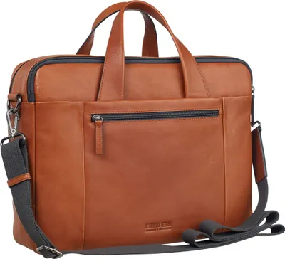 Produktbild von LEONHARD HEYDEN Leder Aktentasche Henkeltasche mit Laptopfach Hamburg Zipped Briefcase 2 Compartments Cognac braun