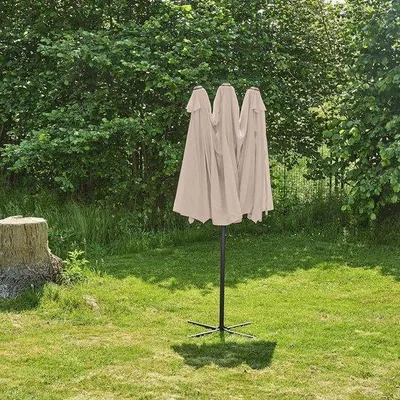 Produktbild von Famanu Sonnenschirm XXL 460 x 270 cm mit Kurbel - oval beige