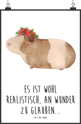 Produktbild von Mr. & Mrs. Panda Bild Meerschweinchen Weisheit DIN A1 - Weiß - Geschenk, Wunder, Kunstdruck, Plakat, Motivation, Wunderland, drucke, wanddeko, Wandbild, Lustige Sprüche