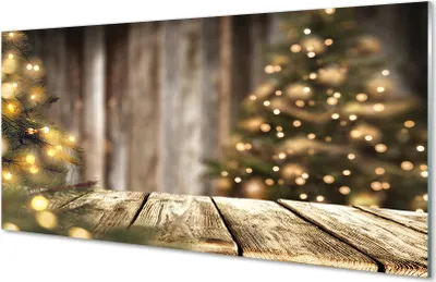 Produktbild von Glasbilder 120x60 Wandkunst Boards Weihnachtsbaumbeleuchtungen