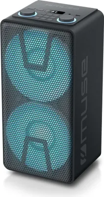 Produktbild von Muse M-1805 DJ, Verkabelt & Kabellos, Tragbarer Stereo-Lautsprecher, Schwarz, Holz, Drehregler, LED