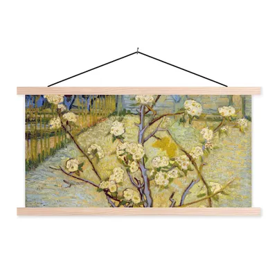 Produktbild von MuchoWow® Textilposter Blühender Birnbaum - Vincent van Gogh 120x60 cm mit holzfarbenen Rahmen - Klemmleiste