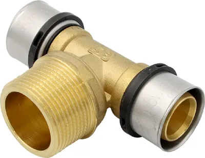 Produktbild von Pressfitting T-Stück 32x3 1 1/4 Zoll 32x3 mm AG TH Kontur Verbundrohr
