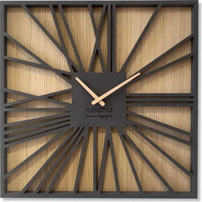 Obrázek produktu pro Dubové nástěnné hodiny Square Loft Flex z226-1d-dx, 50 cm