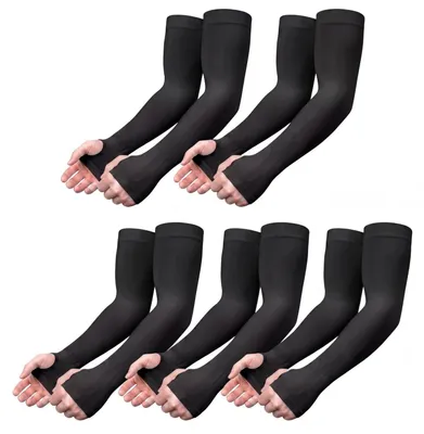 Obrázek produktu pro Rukavice bez prstů s UV ochranou, 5 párů, chladivé, prodyšné, černé