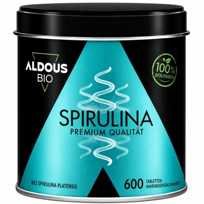 Produktbild von Spirulina Tabletten - 600 Tabletten, Hochdosiert, 3000mg pro Tagesdosis - 100% Natürlich Sättigend - DETOX - Vegan Protein - Antioxidans - Energie