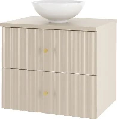 Produktbild von Waschtischunterschrank mit Waschbecken 60 cm breit in kaschmir AQUINO-140