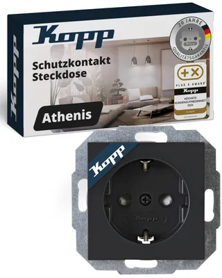 Produktbild von Kopp ATHENIS Schutzkontaktsteckdose Anthrazit 1-fach Einbau IP20 16A 250V