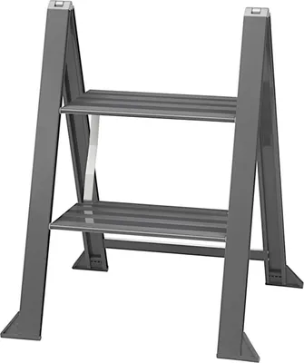 Produktbild von W.steps, VIKINGSTEP MIDI Grey, WL728502, extrem kompakte Trittleiter grau lackiert