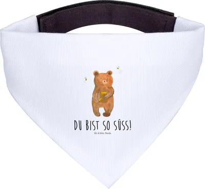 Produktbild von Mr. & Mrs. Panda Hundehalstuch Bär Honig - Weiß - Geschenk, Partner, Liebe, Tuch, Halstuch Für Hunde, Freund, Hund, Teddy