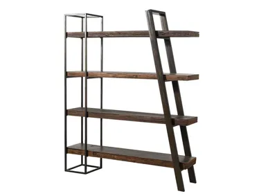 Immagine prodotto di MASSIVMOEBEL24 | Scaffale in legno di acacia / legno riciclato 150x35x180 laccato marrone SEVILLA #10