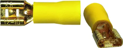 Produktbild von Sinuslive Flachstecker 6,3mm gelb für Kabel 4mm² - 6mm² 10 Stück