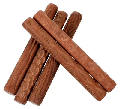Produktbild von 5 Stück Töpferwalzen mit Holzgriff für die Keramikverzierung