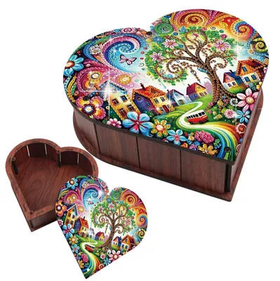 Image de Organisateur de bureau pour la peinture diamant, avec un motif en forme de cœur
