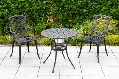 Merxx Gartenmöbelset "Rhodos" 3tlg. - Aluminiumguss graphit - 50177-217