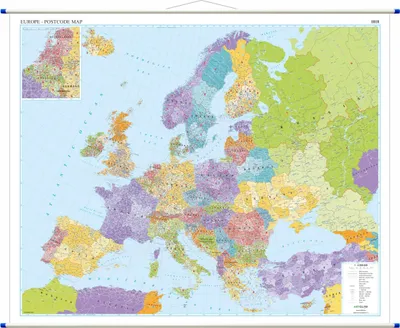 Produktbild von Europa-Wandkarte Postleitzahlen, 1:4 500 000, Englisch