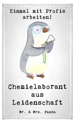 Produktbild von Mr. & Mrs. Panda Handtuch Chemielaborant Leidenschaft - Weiß - Geschenk, Labor, Kleines, Frotteehandtuch, Forschung, Beruf, Baumwollhandtuch, Klein, Spruch, Studium