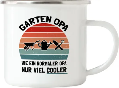 Produktbild von Garten Opa wie ein normaler Opa nur viel cooler Emaille Tasse Opi Gartenarbeit Pflanzen