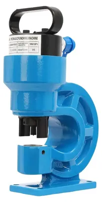 Obrázok produktu pre Hydraulický dierovací lis s kapacitou 31 ton – nástroj na dierovanie plechu – 4 sady vložiek – pneumatický pohon – prenosná súprava – modrá farba
