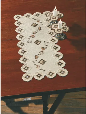 Produktbild von Permin Hardanger Tischläufer Stickpackung "Hardanger Beige", Zählmuster, 29x65cm, 63-9793