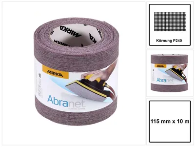 Produktbild von Mirka ABRANET Schleifpapier Rolle 115mm x 10m P240 Schleifrolle Klett ( 545BY001253R )