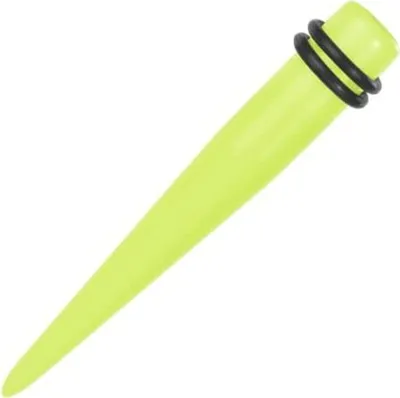 Produktbild von Piercing Ohr Expander Dehnungsstab Straight Acryl Dehnstab Neon UV Gelb - 8mm