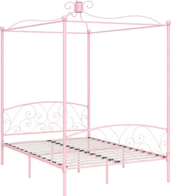 Produktbild von vidaXL Himmelbett-Gestell Rosa Metall 140 x 200 cm