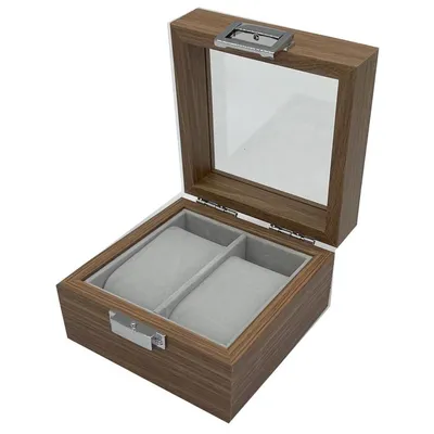 Produktbild von Holz Uhrenkoffer für 2 Uhren Uhrenpräsentation Uhrenaufbewahrung Uhrenbox Armbanduhren Präsentation