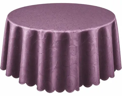 Produktbild von Tischdecke lila oval 160x220 cm damast Ornamente bügelfrei fleckenabweisend