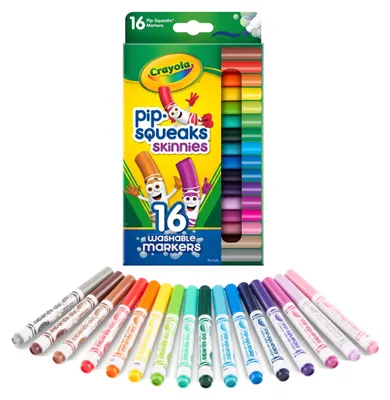 Productafbeelding van Crayola - Dunne Uitwasbare Viltstiften voor Kinderen 16 Stuks - Pip-Squeaks Skinnies