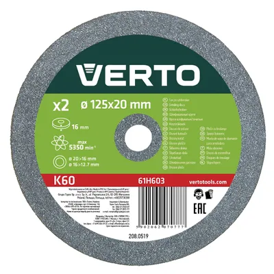 A close-up of a grinding wheel with product information and branding.