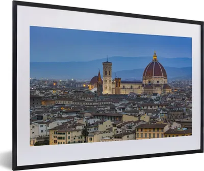 Produktbild von MuchoWow® MuchoWow® Gerahmtes Poster Florenz - Stadt - Kathedrale 60x40 cm - Poster mit zchwarzem Bilderrahmen - Schlafzimmer - Plakat in Rahmen - Drucken