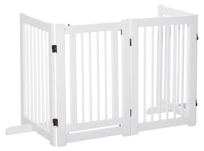 Image de Paws Paws Dog Rack pour animaux Clôture de sécurité pliable Pieds de soutien 75 cm blanc