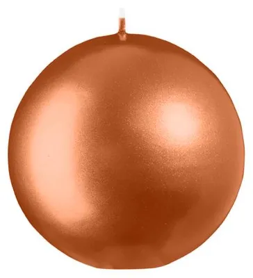 Produktbild von Kugelkerzen Metallic-Lack Matt Orange Ø 10 cm, 6 Stück