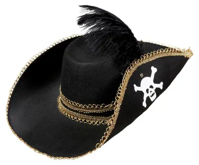 Produktbild von Piratenhut mit Totenkopf und Feder