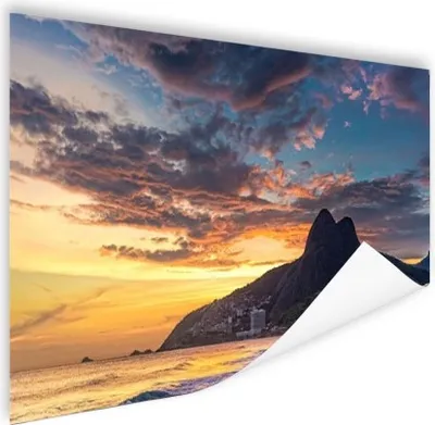 Produktbild von MuchoWow® Poster Sonnenuntergang - Strand - Rio de Janeiro 180x120 cm - Fotoplakat